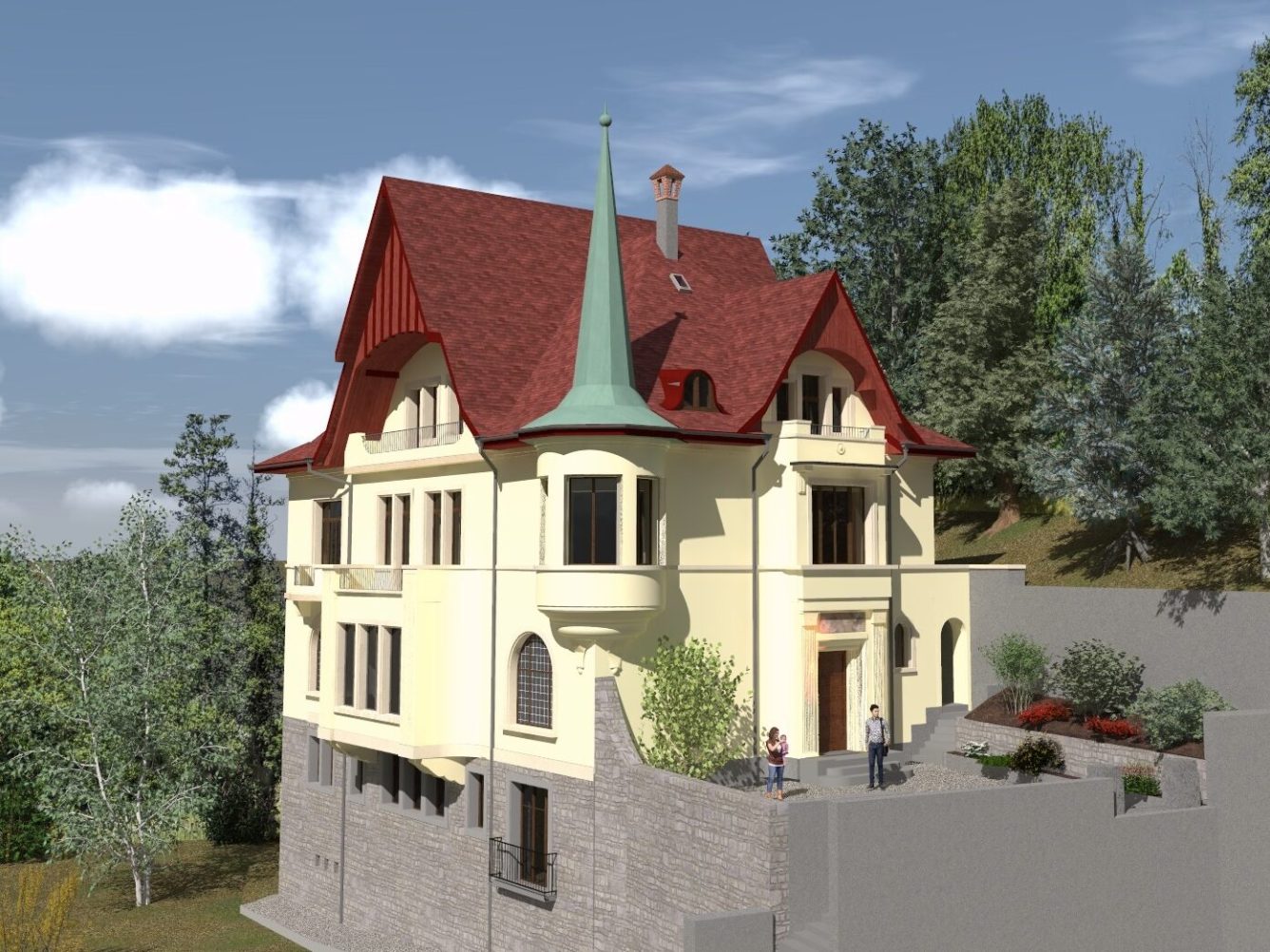 Projet d'architecture - Villa à Montreux - dessin d'architecture